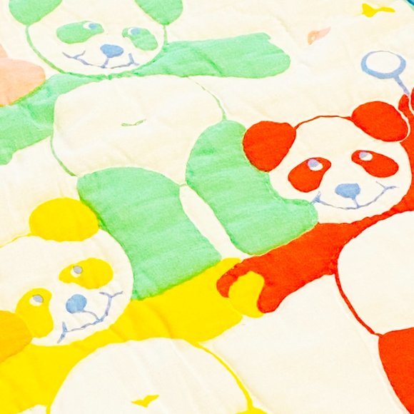 Baby Quilt Blanket Light Bright Multicolors Teddy Bears 44 x 34.5 in - Picture 5 of 7